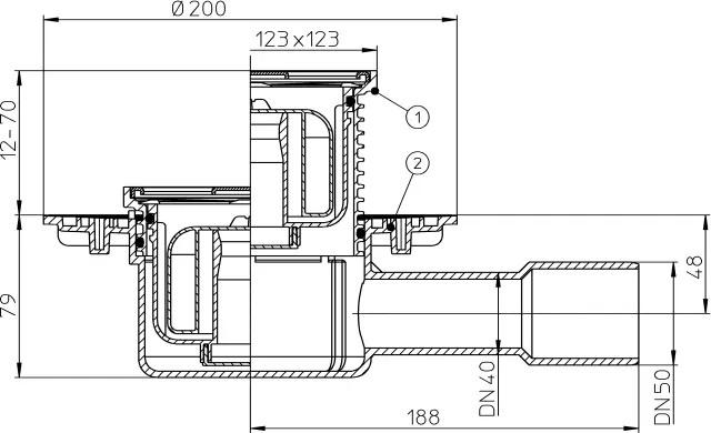 Трап Hutterer&Lechner HL510NPr с сухим сифоном