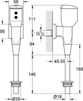 Смывное устройство для писсуара Grohe Tectron 37713000