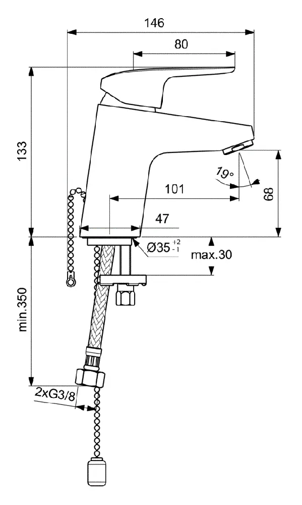 Смеситель для раковины Ideal Standard Ceraflex B1709AA хром