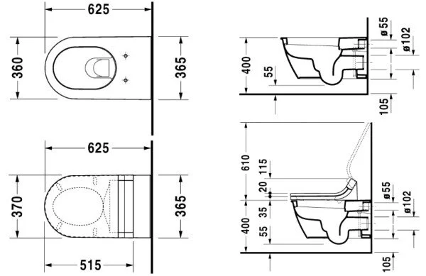 Подвесной унитаз Duravit Darling New 2544090000