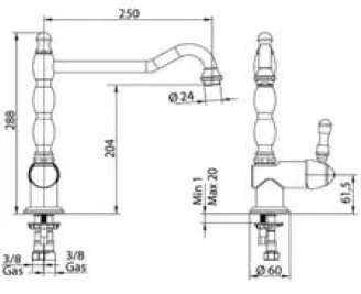 Смеситель для кухни Bandini Antico 857620YY00 бронза, белый