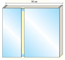 Зеркальный шкаф Wenz Twinwall Twinwall-03-090-R бежевый