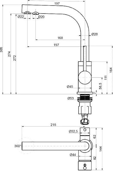 Комплект кухонная мойка Paulmark Brilon PM104546-BLM чёрный металлик + смеситель Paulmark Essen Es213011-418