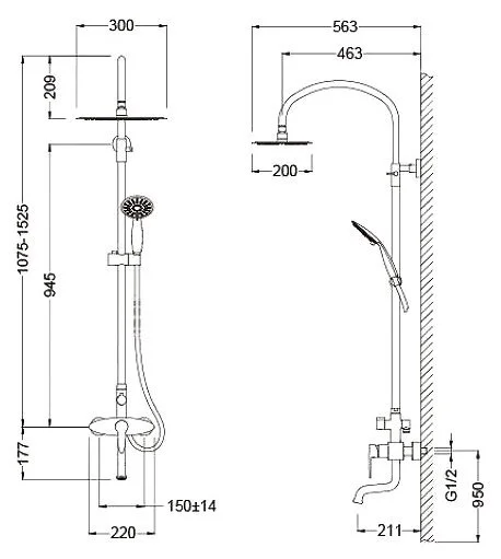 Душевая система Schein Leaf 48415/8032055 хром