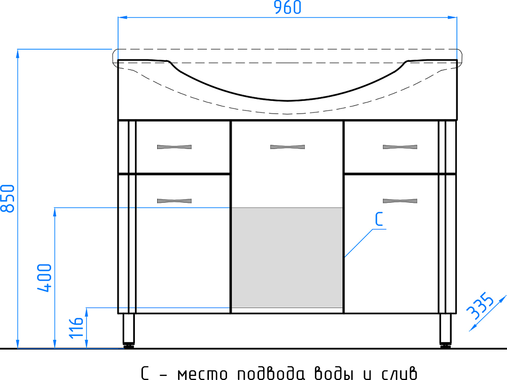 Мебель для ванной Style Line Эко Стандарт №26 100 белая