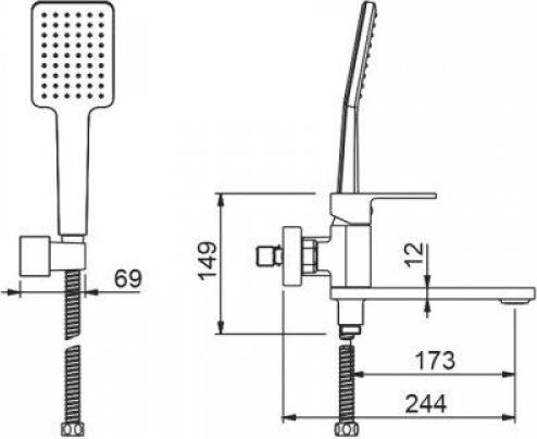 Смеситель для ванны Gappo G3283 хром