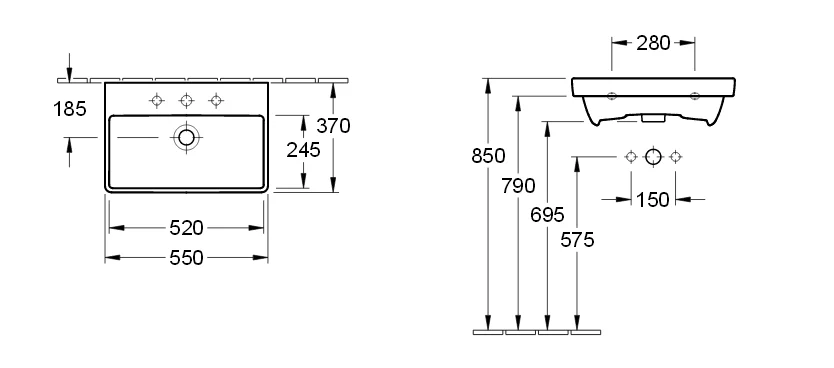 Раковина Villeroy&Boch Avento 4A005501 белый