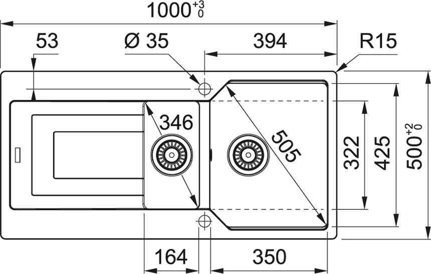 Кухонная мойка 100 см Franke Urban UBG 651-100 3,5" 114.0595.433, шоколад