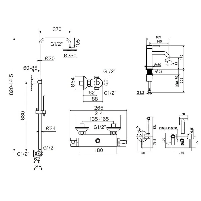 Смеситель для душа Plumberia Selection Ixo KITZXO6302NO53 черный