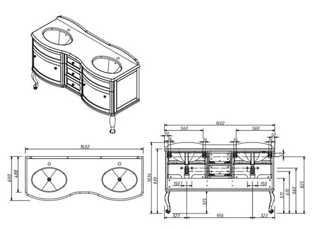 Тумба под раковину Caprigo Imperio 11619-L810-pat-serebro серый