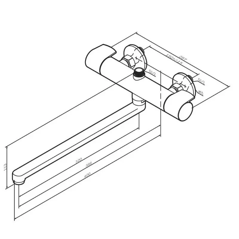 Смеситель для ванны с душем Am.Pm X-Joy F85A50900 хром глянец