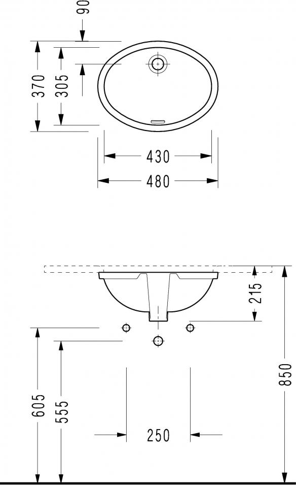 Раковина Serel 0551 43 см