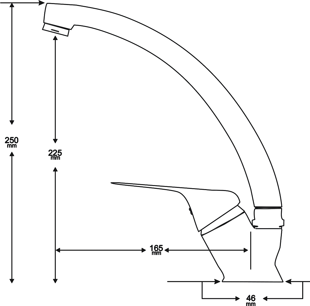 Комплект Мойка кухонная Domaci Равенна Ssik DCL 480*480 (6) TG + Смеситель MEGA Mega MG-BMK016 хром