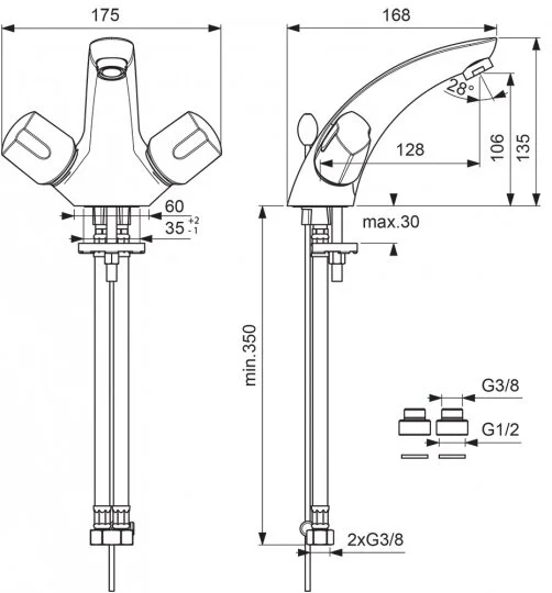 Смеситель для раковины Vidima Flora BA141AA хром