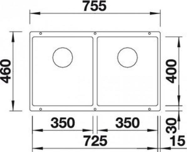 Кухонная мойка Blanco Subline 350/350-U 523575 тёмная скала