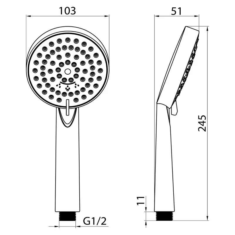 Душевая лейка Elghansa Hand Shower MB-100-Chrome хром