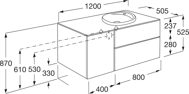 Тумба с раковиной 120 см Roca Beyond 851392402 дуб