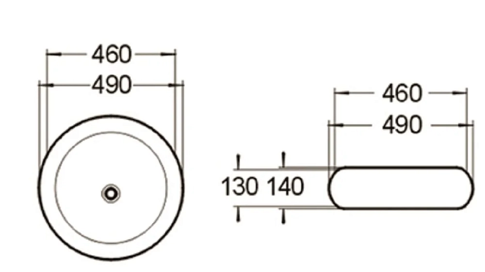 Раковина накладная SantiLine SL-1041 белый