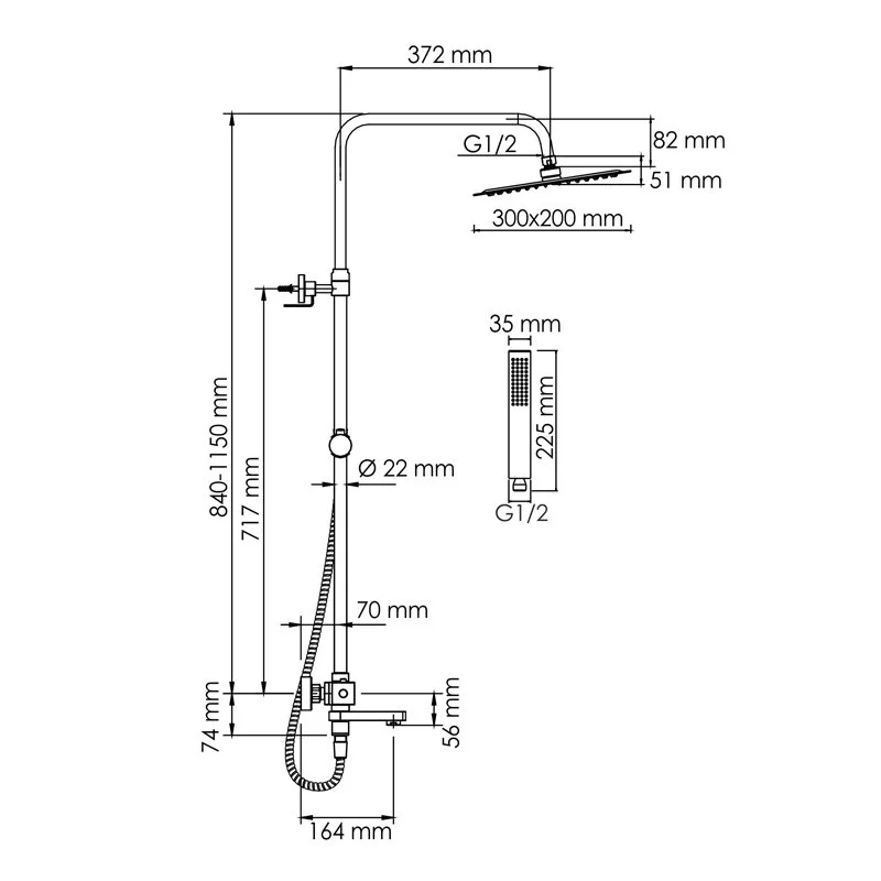 Душевая система WasserKRAFT серия A A199.069.103.010.CH Thermo хром