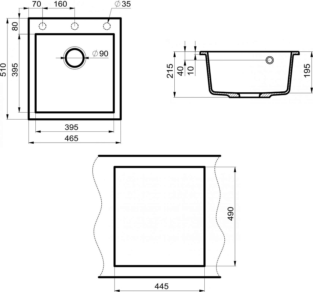 Мойка кухонная Point Моко 47 PN3006AL, серый