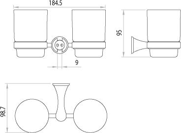 Стакан Lemark Standard LM2142C, хром / белый