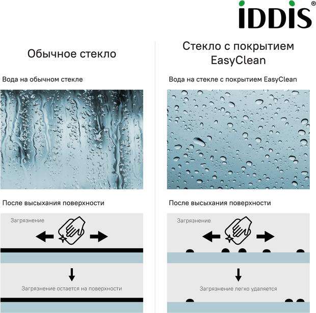 Шторка для ванной 100х140 см Iddis Ray RAY6CS0i90, стекло прозрачное/хром