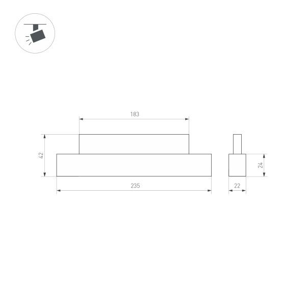 Трековый светодиодный светильник для магнитного шинопровода Arlight Mag-Orient-Flat-L235-8W Day4000 033610