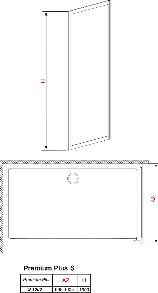 Боковая стенка Radaway Premium Plus S 100 стекло фабрик