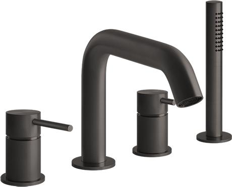 Смеситель на борт ванны Gessi 316 Bath 54037#707, brushed black metal PVD