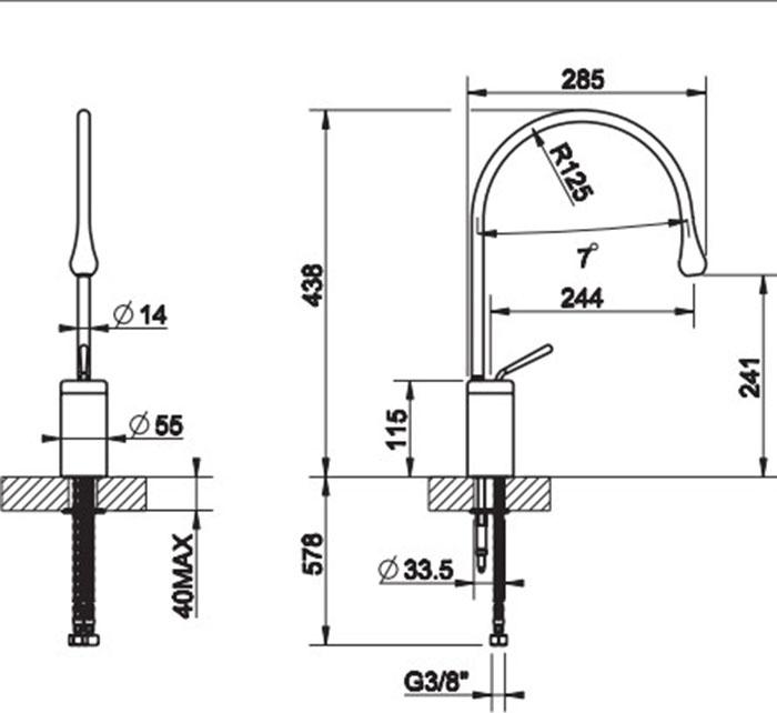 Смеситель для раковины Gessi Goccia 33806#279, белый