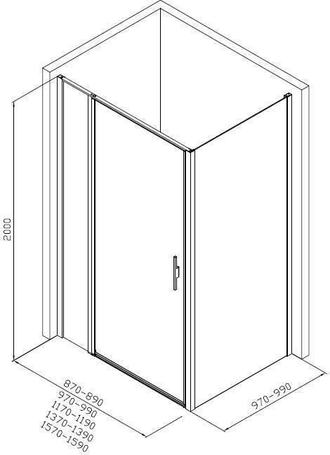 Душевой уголок Allen Brau Priority 160x100 3.31038.BA + 3.31047.BA, профиль серебро, стекло прозрачное