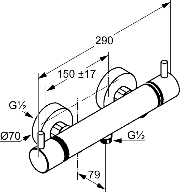 Смеситель для душа Kludi Bozz 352033938, чёрный