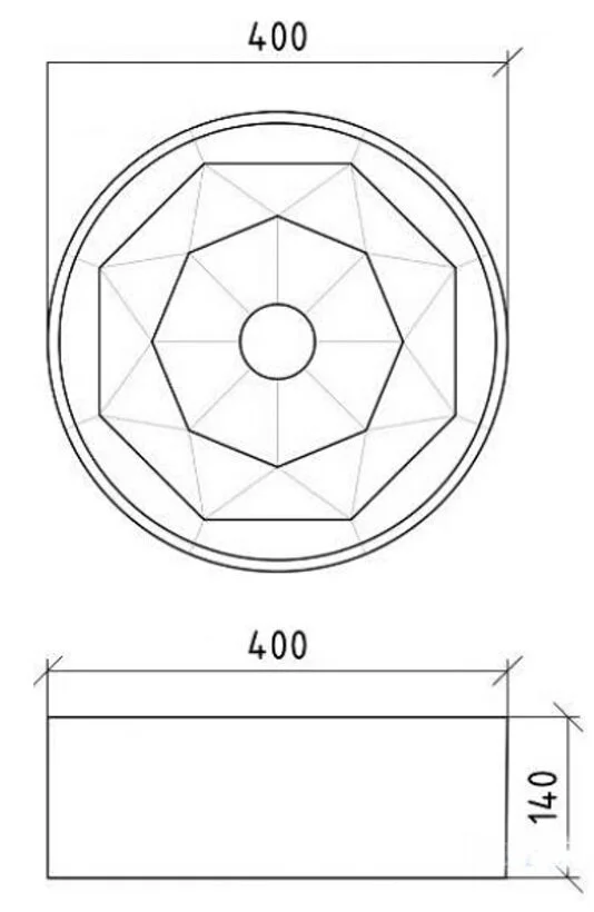 Раковина накладная Armadi Art Грань 864 золото