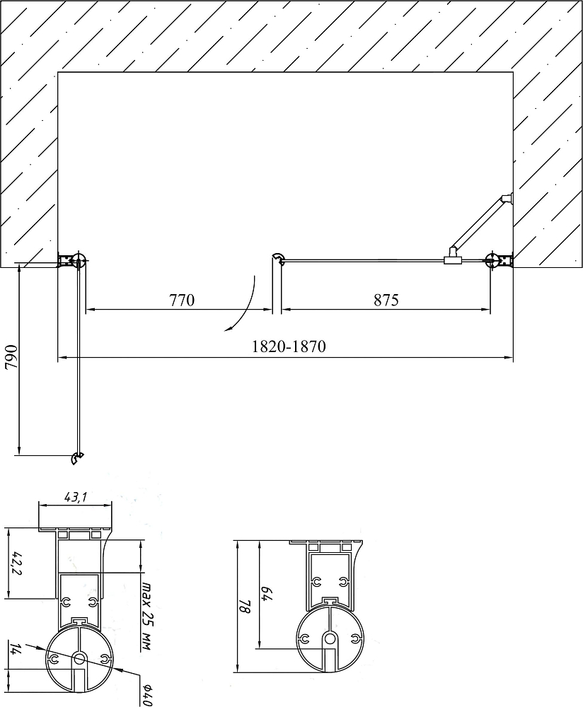 Зеркало высокое Jacob Delafon Struktura EB1212-N14