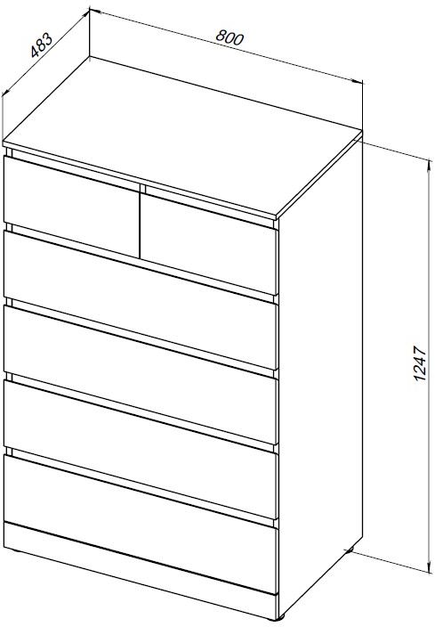 Комод Aquanet Сканди 00302545 800x480, дуб эдгрейн