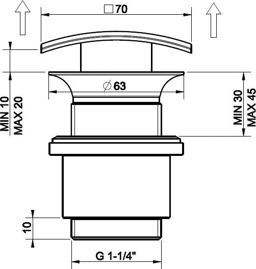 Донный клапан для раковины Gessi Technical Accessories 29085#031, хром