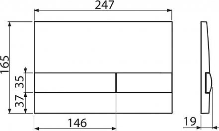 Кнопка смыва AlcaPlast M1712-8 хром матовая/чёрная