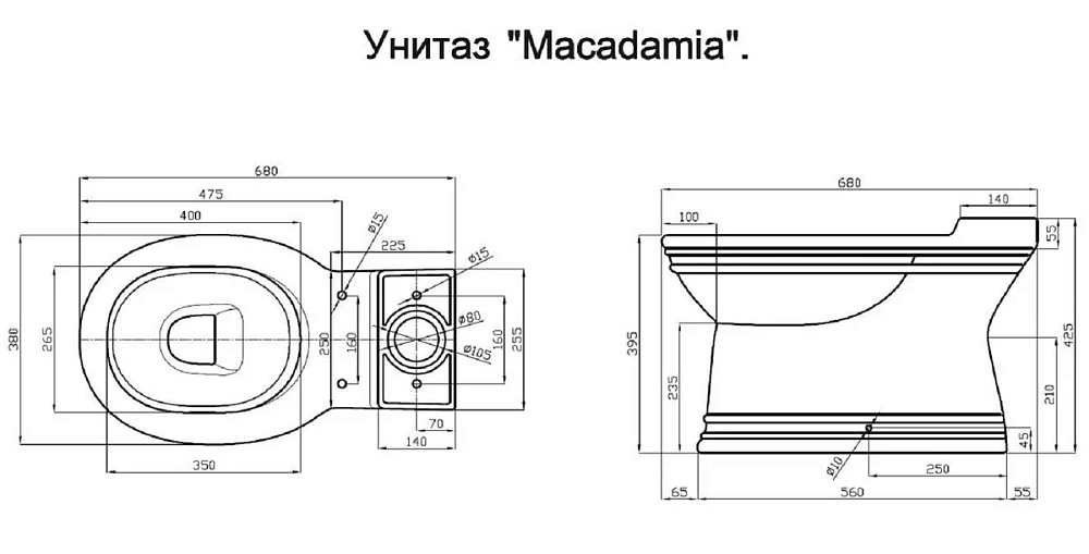 Напольный унитаз Della Macadamia OAK EM093590000