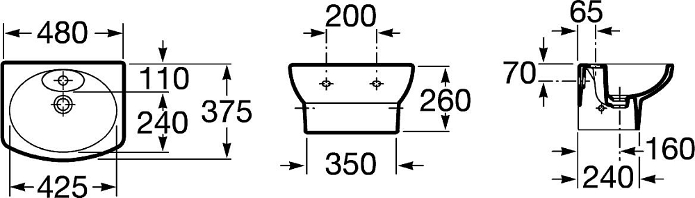 Раковина 48 см Roca Dama Senso 327514170 цвет пергамон