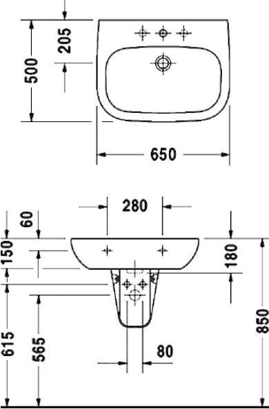 Раковина Duravit D-Code 23106500002