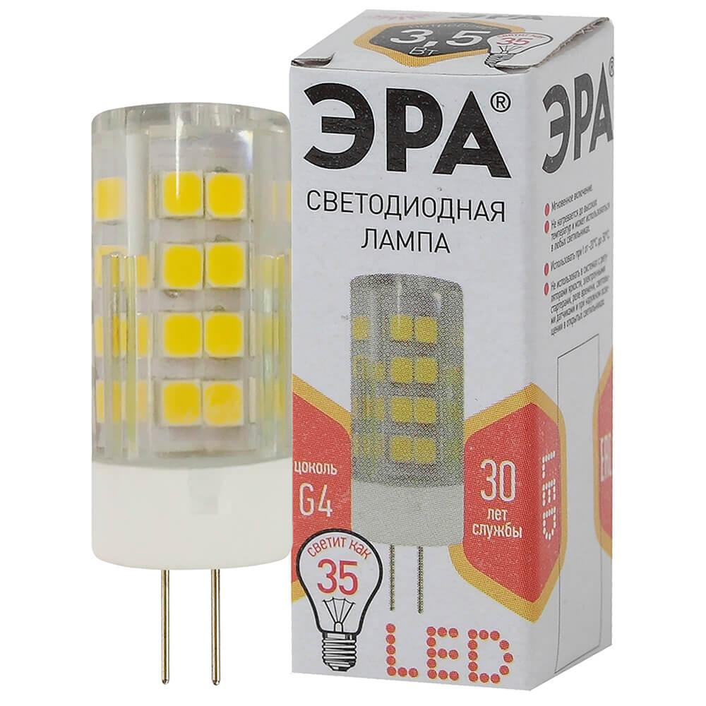 Лампа светодиодная ЭРА G4 3,5W 2700K прозрачная LED JC-3,5W-220V-CER-827-G4 Б0027855