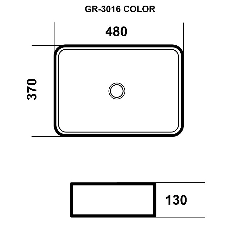 Раковина накладная Grossman Color GR-3016GBR золото, черный