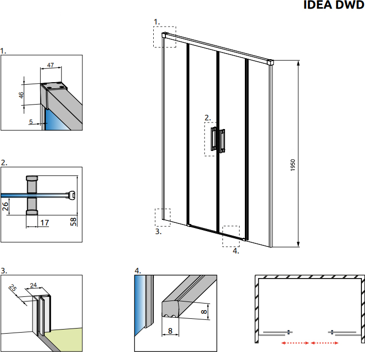 Душевая дверь в нишу Radaway Idea DWD 170