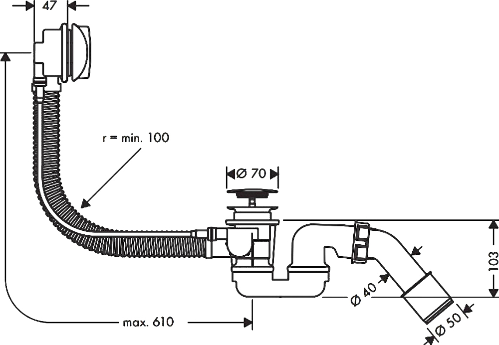 Слив-перелив Hansgrohe 58143000