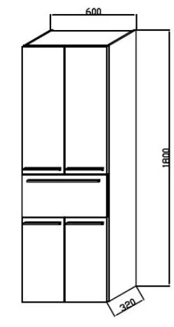 Шкаф-пенал Kolpa-San Jolie J1801/600WH/WH белый