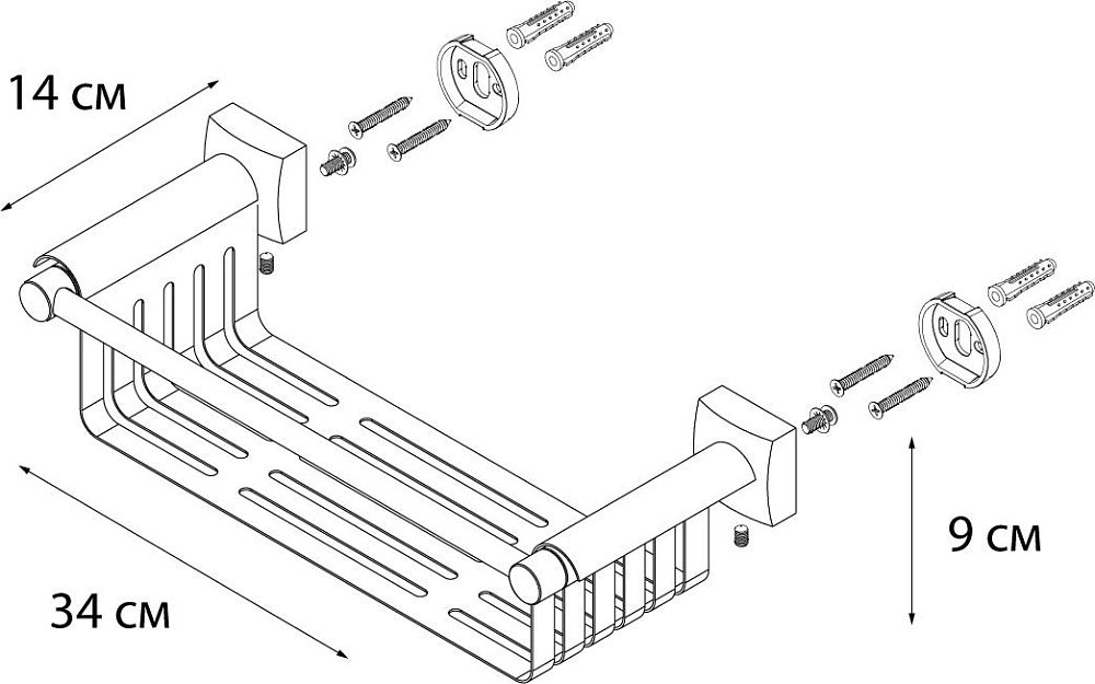 Полка Fixsen Kvadro FX-61323 хром