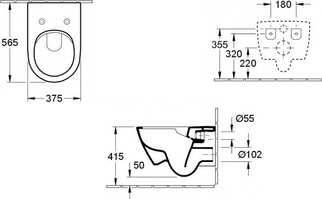 Чаша для унитаза подвесного Villeroy & Boch Subway 2.0 5614R0R1 alpin