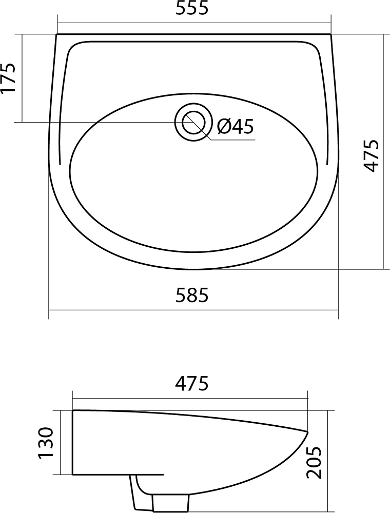 Раковина Santek Бореаль 1WH110481 60 см.