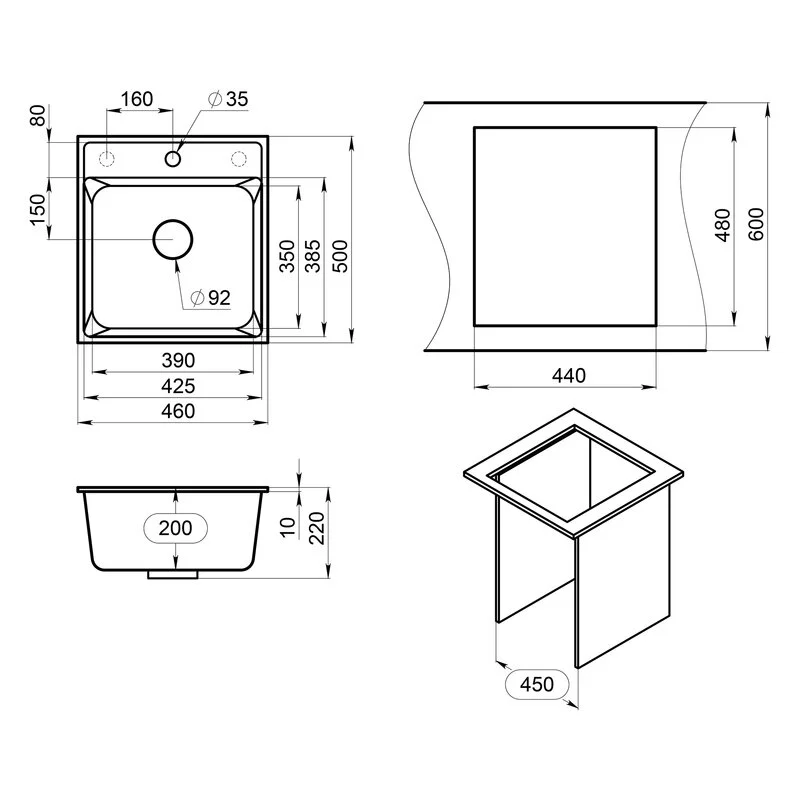 Кухонная мойка Point Мисти 60 PN3011AL серый