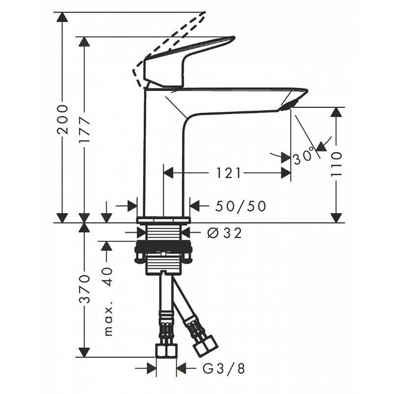 Смеситель для раковины Hansgrohe Logis Fine 71253000, хром